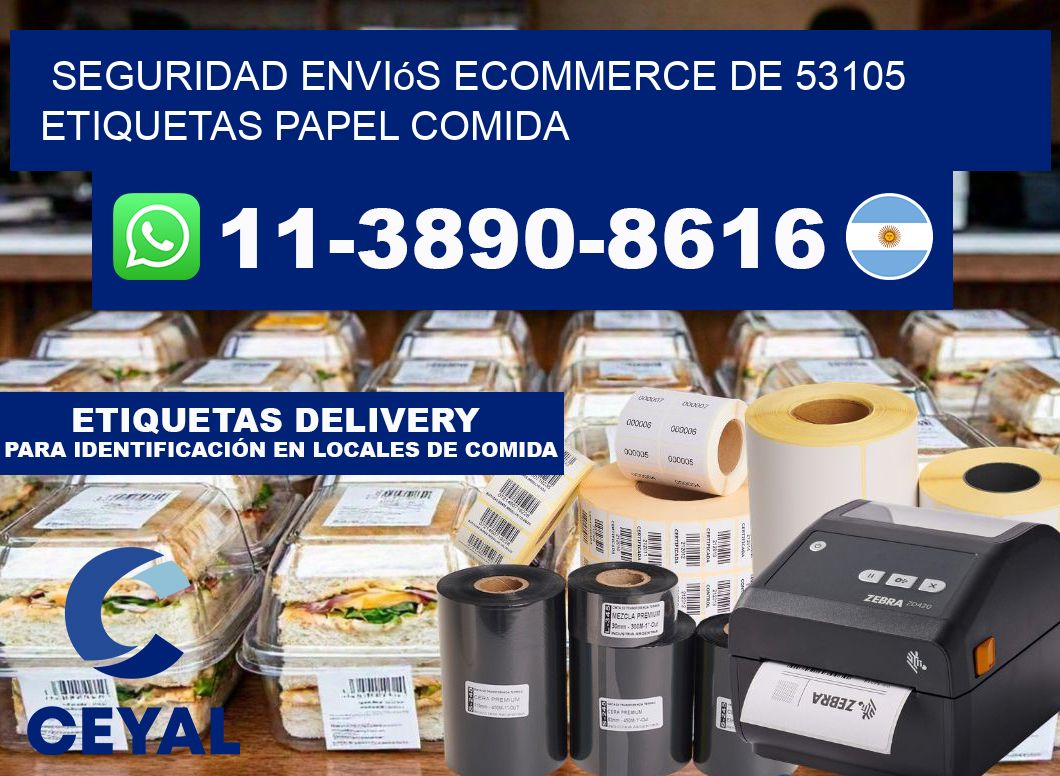 seguridad enviós ecommerce de 53105 etiquetas papel comida