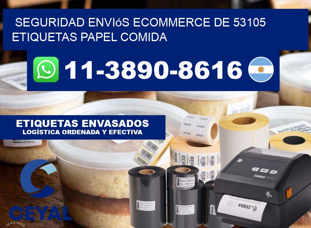 seguridad enviós ecommerce de 53105 etiquetas papel comida