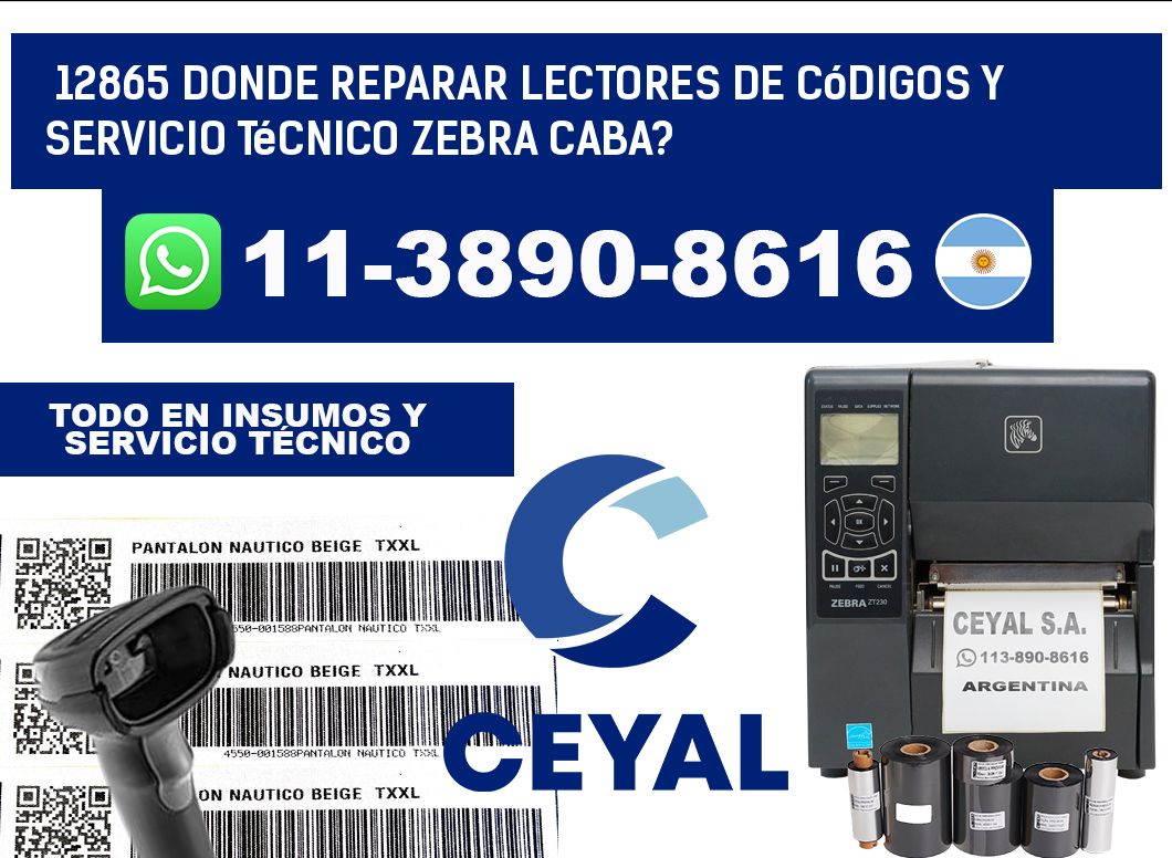 12865 donde reparar Lectores de Códigos y Servicio Técnico zebra Caba?