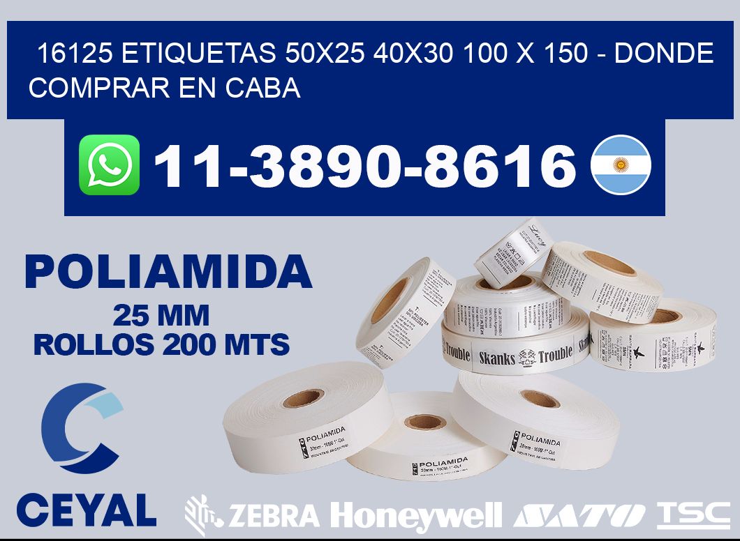 16125 etiquetas 50x25 40x30 100 x 150 - Donde Comprar en Caba