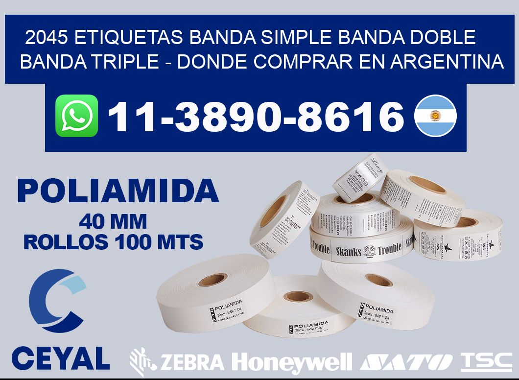 2045 etiquetas banda simple banda doble banda triple - Donde Comprar en Argentina