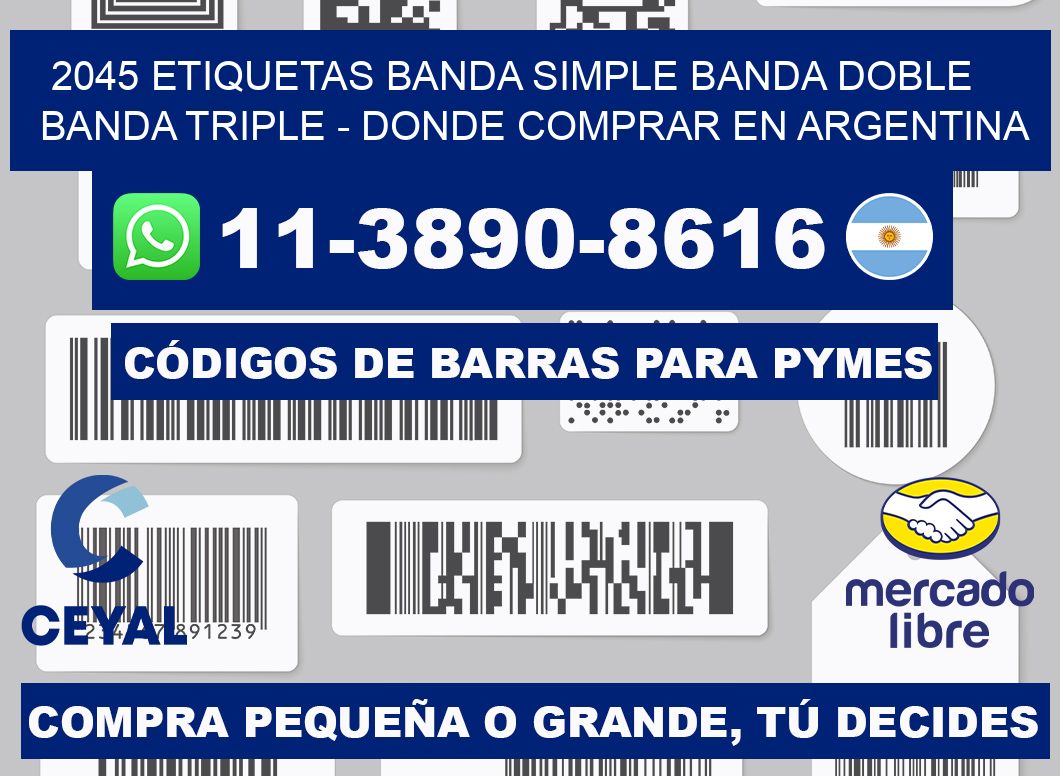 2045 etiquetas banda simple banda doble banda triple - Donde Comprar en Argentina