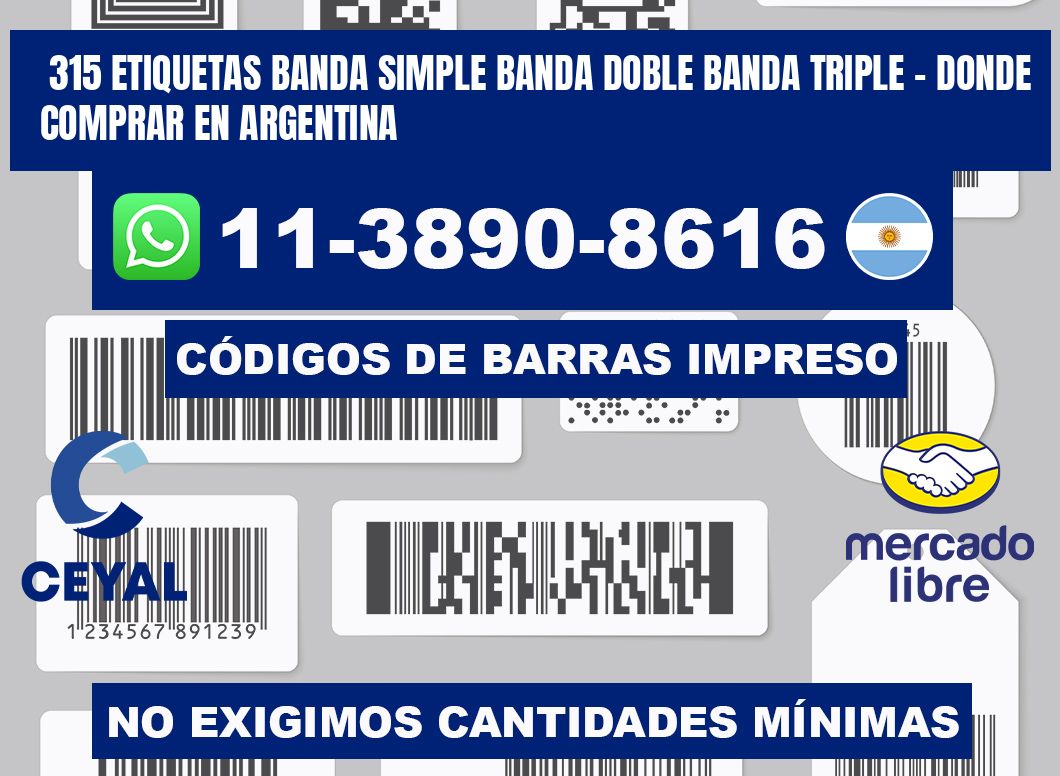 315 etiquetas banda simple banda doble banda triple - Donde Comprar en Argentina