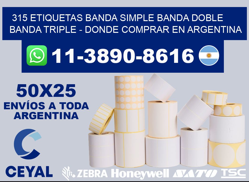 315 etiquetas banda simple banda doble banda triple - Donde Comprar en Argentina
