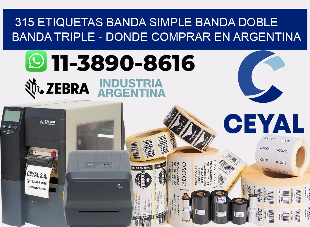 315 etiquetas banda simple banda doble banda triple - Donde Comprar en Argentina