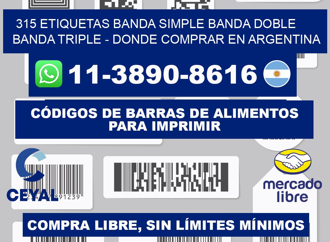 315 etiquetas banda simple banda doble banda triple - Donde Comprar en Argentina