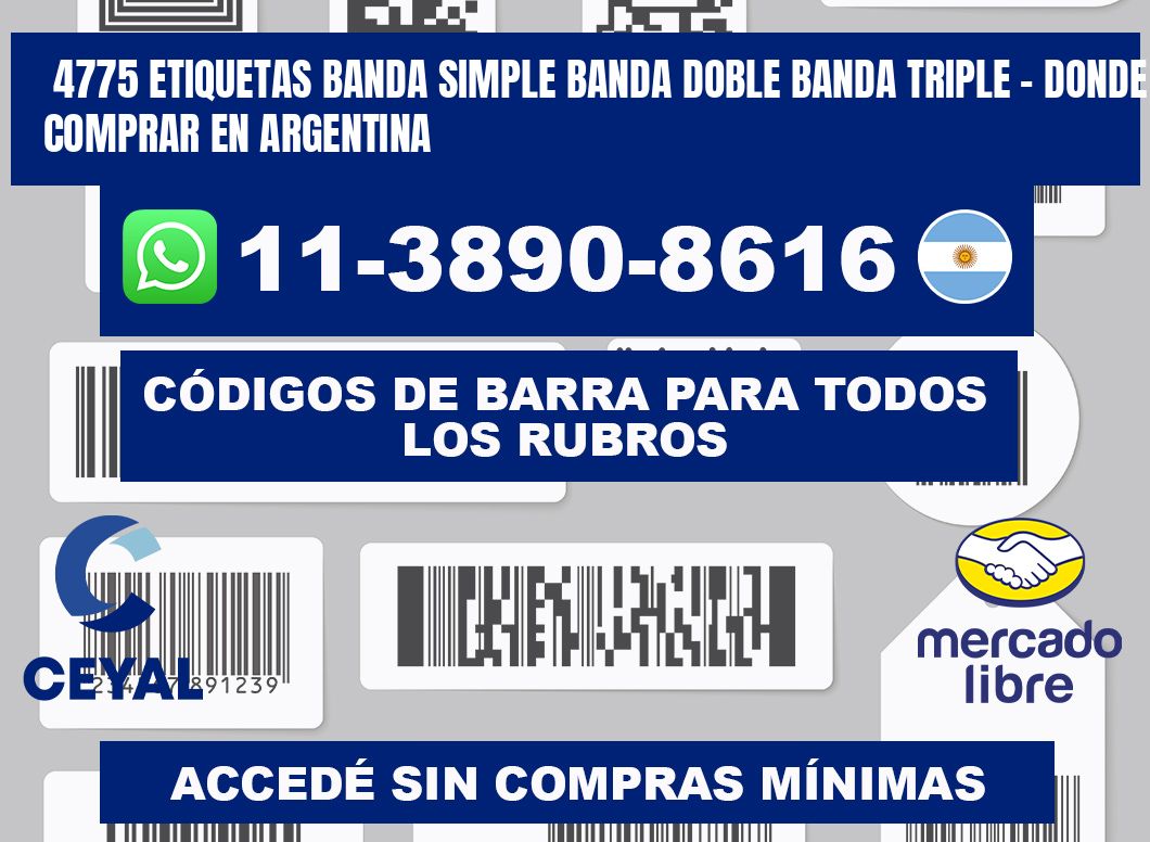 4775 etiquetas banda simple banda doble banda triple - Donde Comprar en Argentina