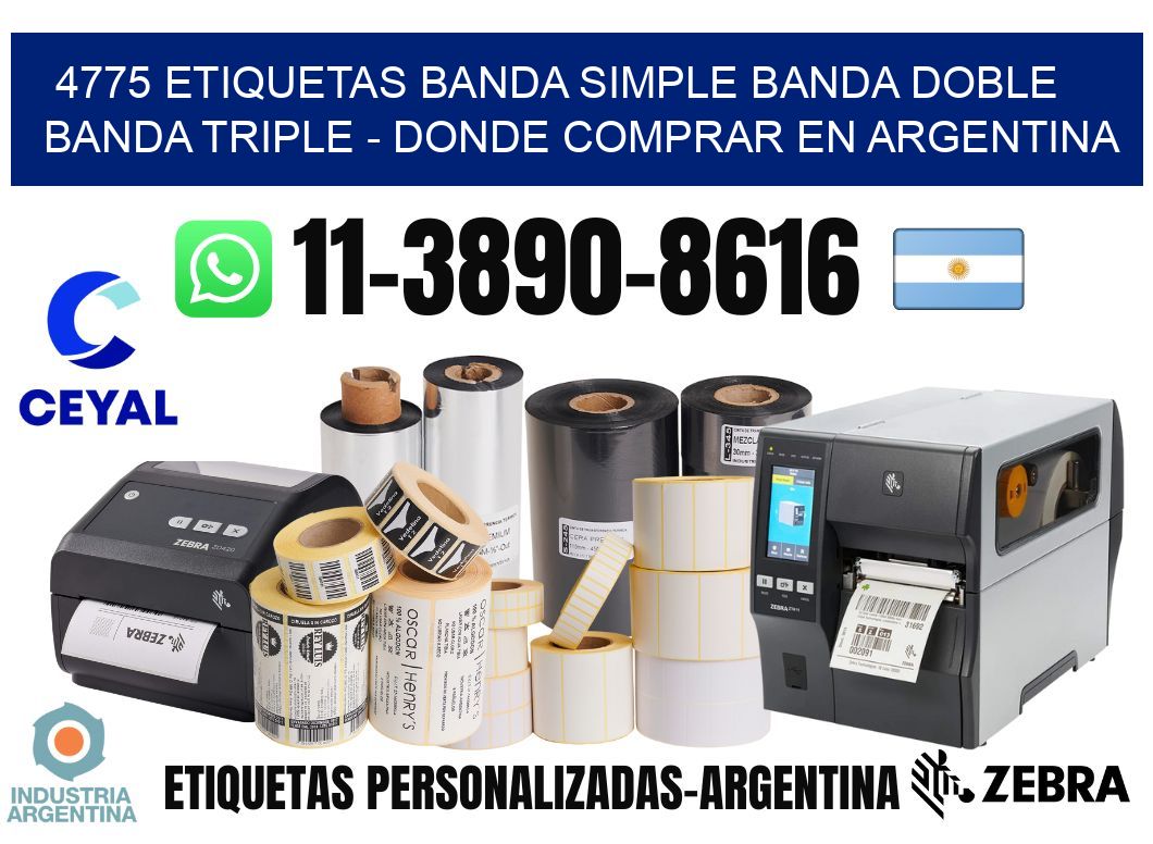 4775 etiquetas banda simple banda doble banda triple - Donde Comprar en Argentina