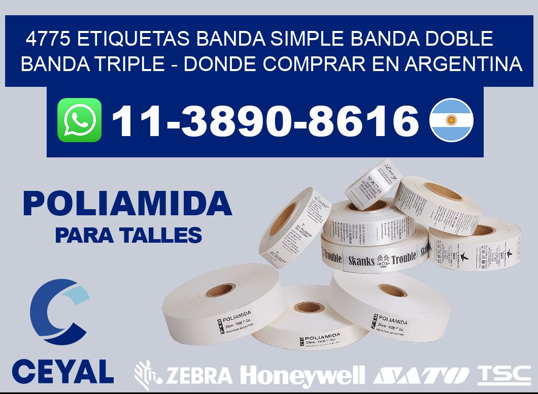 4775 etiquetas banda simple banda doble banda triple - Donde Comprar en Argentina