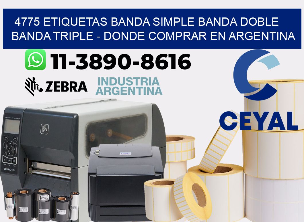 4775 etiquetas banda simple banda doble banda triple - Donde Comprar en Argentina