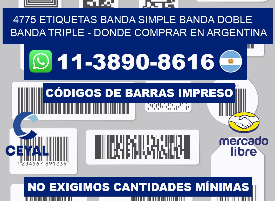 4775 etiquetas banda simple banda doble banda triple - Donde Comprar en Argentina