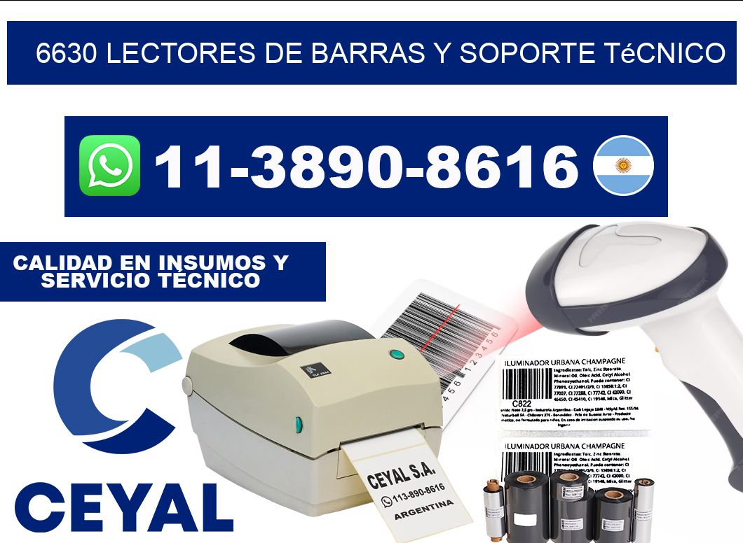 6630 Lectores de barras y Soporte Técnico