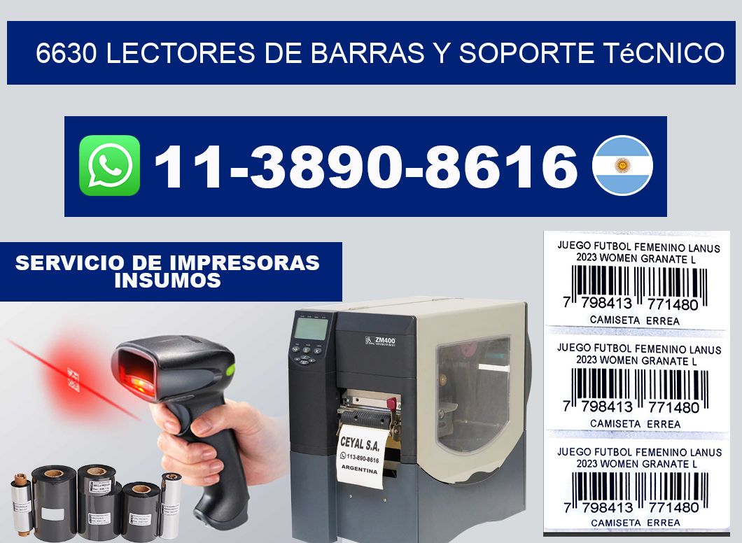 6630 Lectores de barras y Soporte Técnico