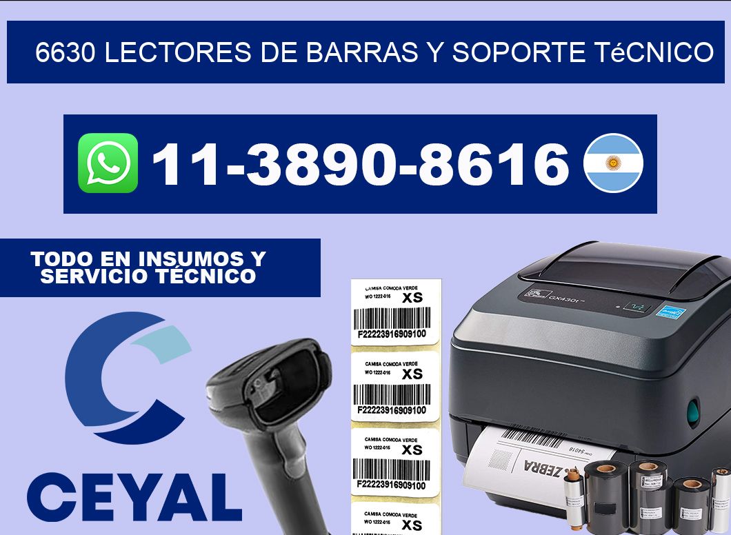 6630 Lectores de barras y Soporte Técnico