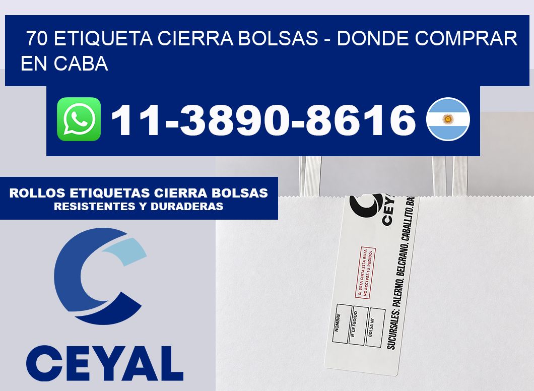 70 etiqueta Cierra Bolsas – Donde Comprar en Caba