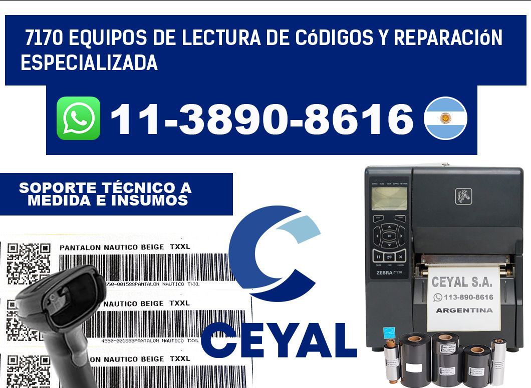 7170 Equipos de Lectura de códigos y Reparación Especializada