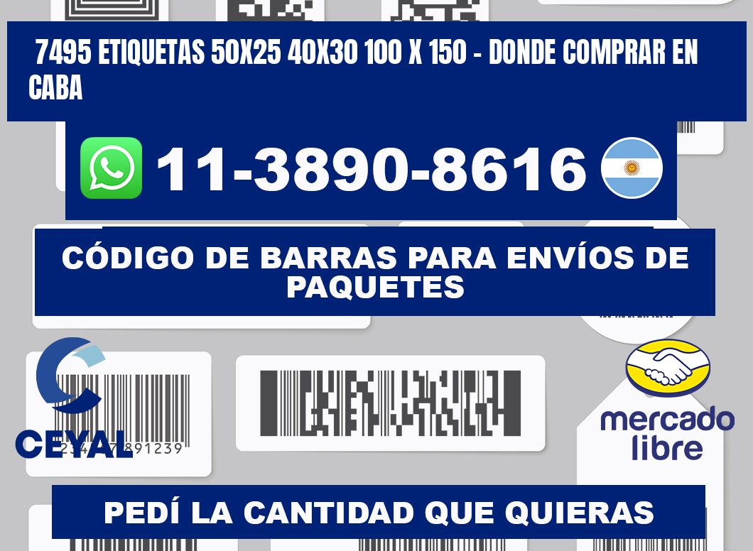 7495 etiquetas 50x25 40x30 100 x 150 - Donde Comprar en Caba