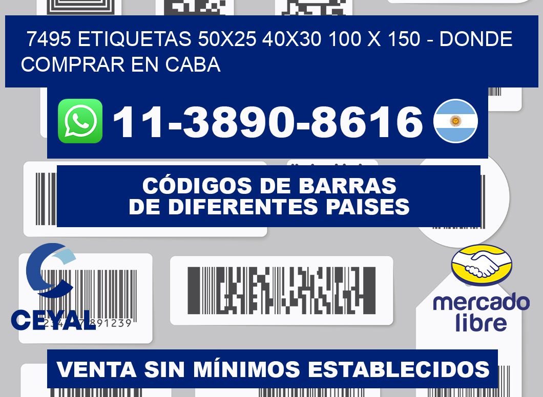 7495 etiquetas 50x25 40x30 100 x 150 - Donde Comprar en Caba