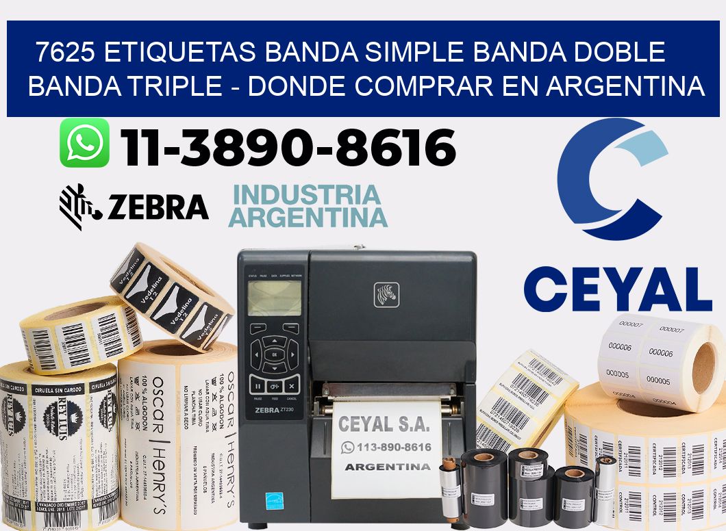 7625 etiquetas banda simple banda doble banda triple - Donde Comprar en Argentina