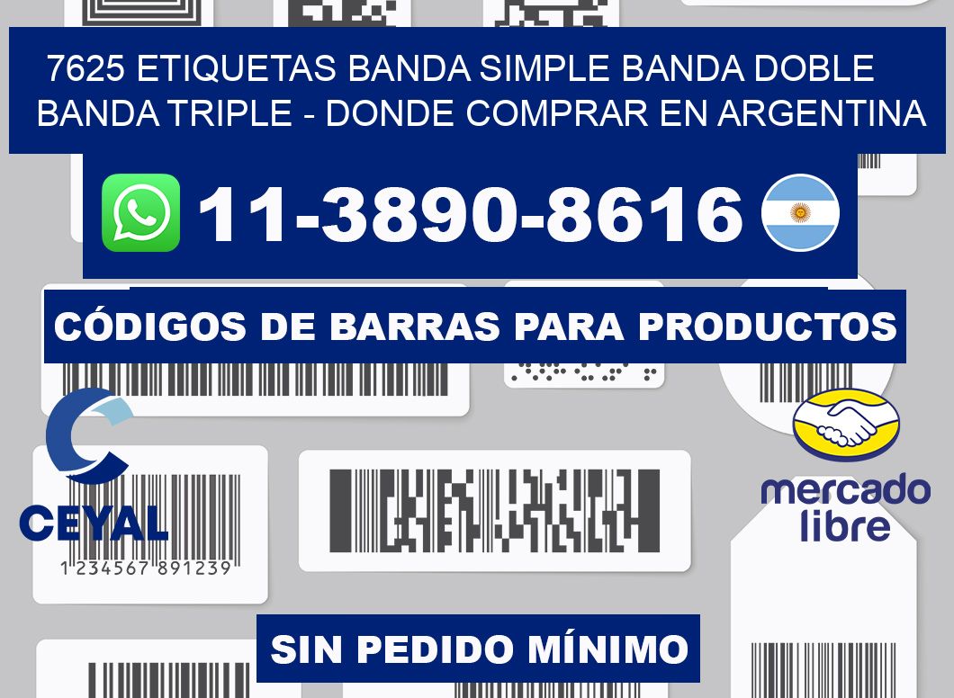 7625 etiquetas banda simple banda doble banda triple - Donde Comprar en Argentina