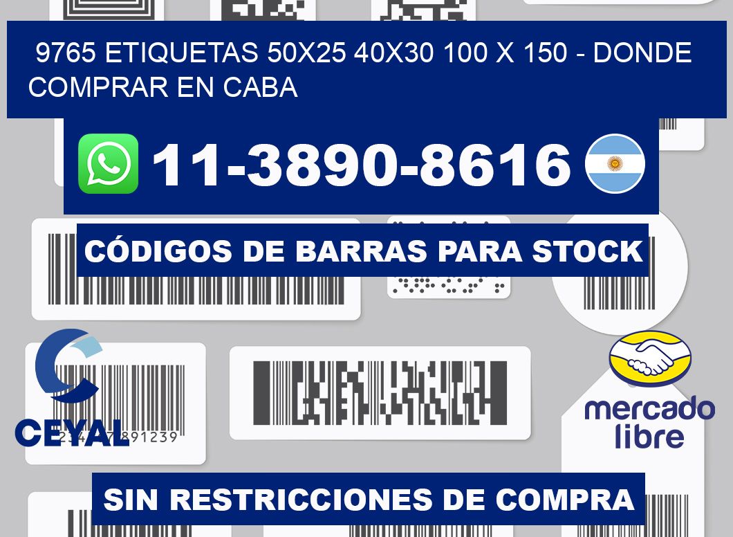 9765 etiquetas 50x25 40x30 100 x 150 - Donde Comprar en Caba