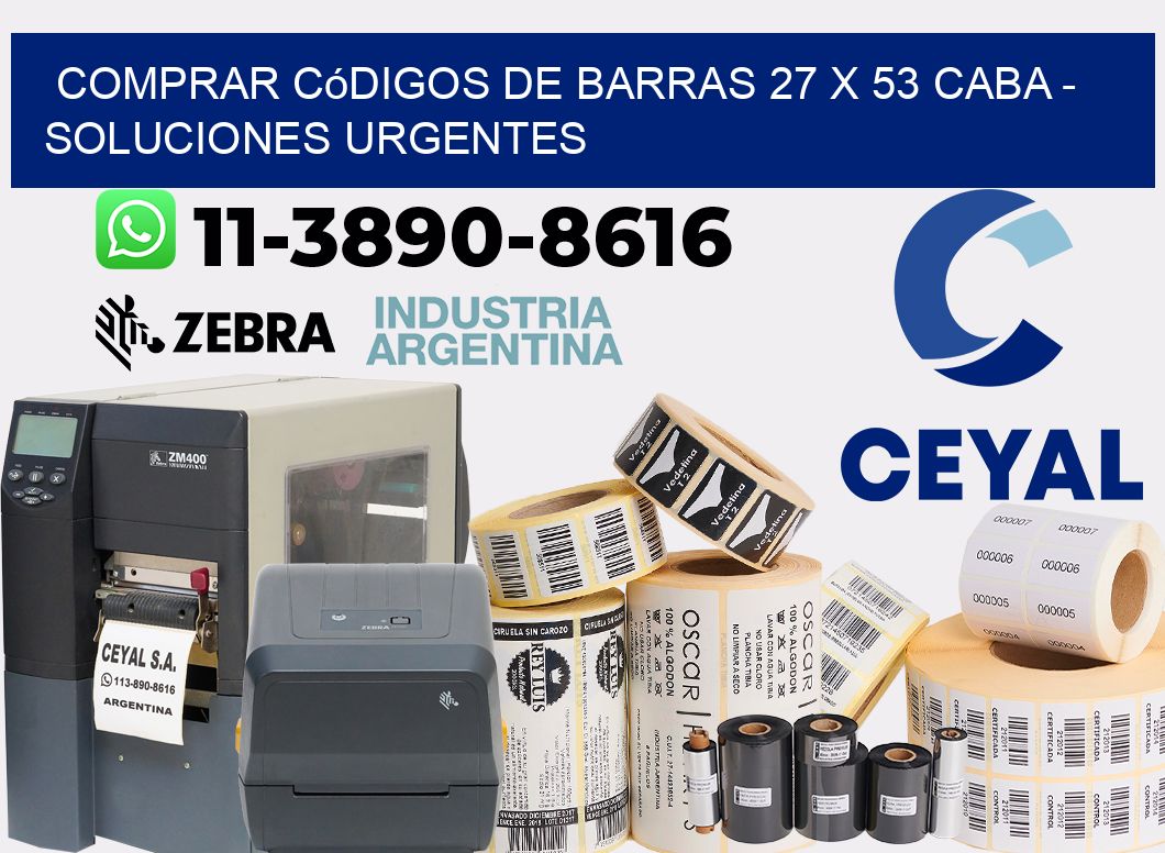 Comprar códigos de barras 27 x 53 CABA - soluciones urgentes