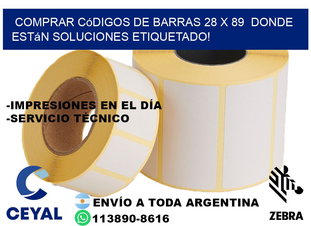 Comprar códigos de barras 28 x 89  donde están soluciones etiquetado!