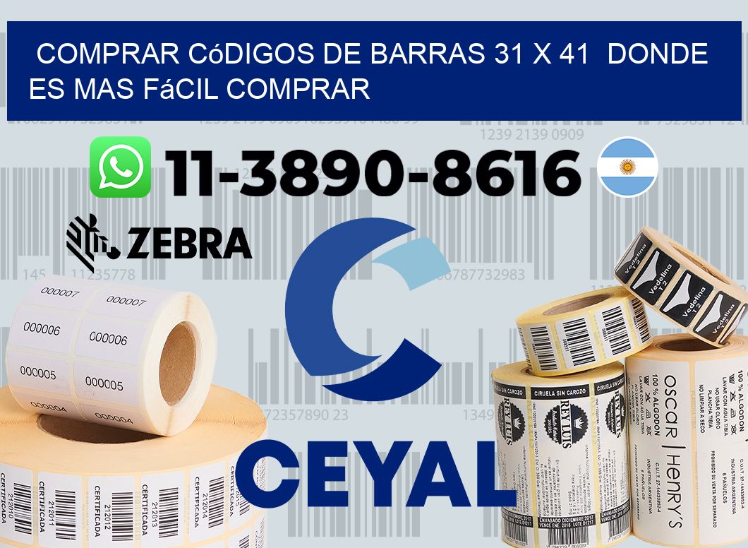 Comprar códigos de barras 31 x 41  Donde es mas fácil comprar