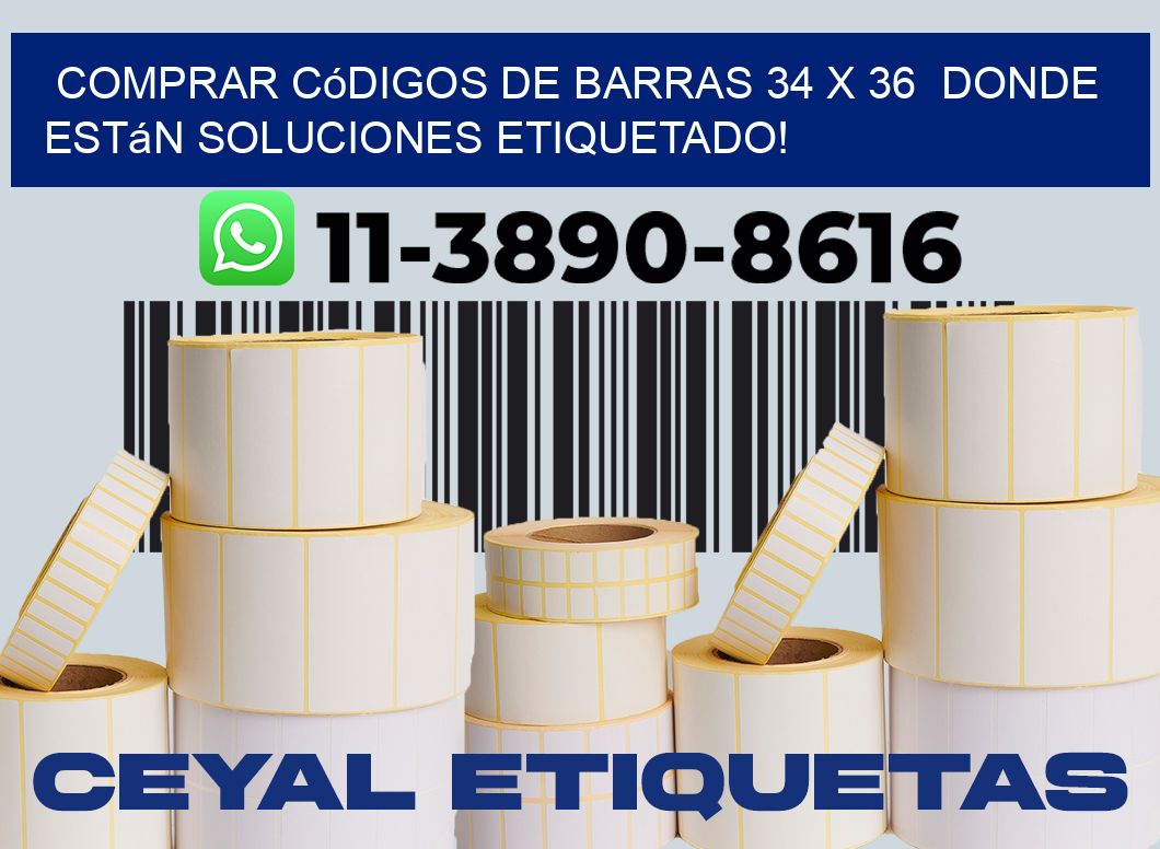 Comprar códigos de barras 34 x 36  donde están soluciones etiquetado!