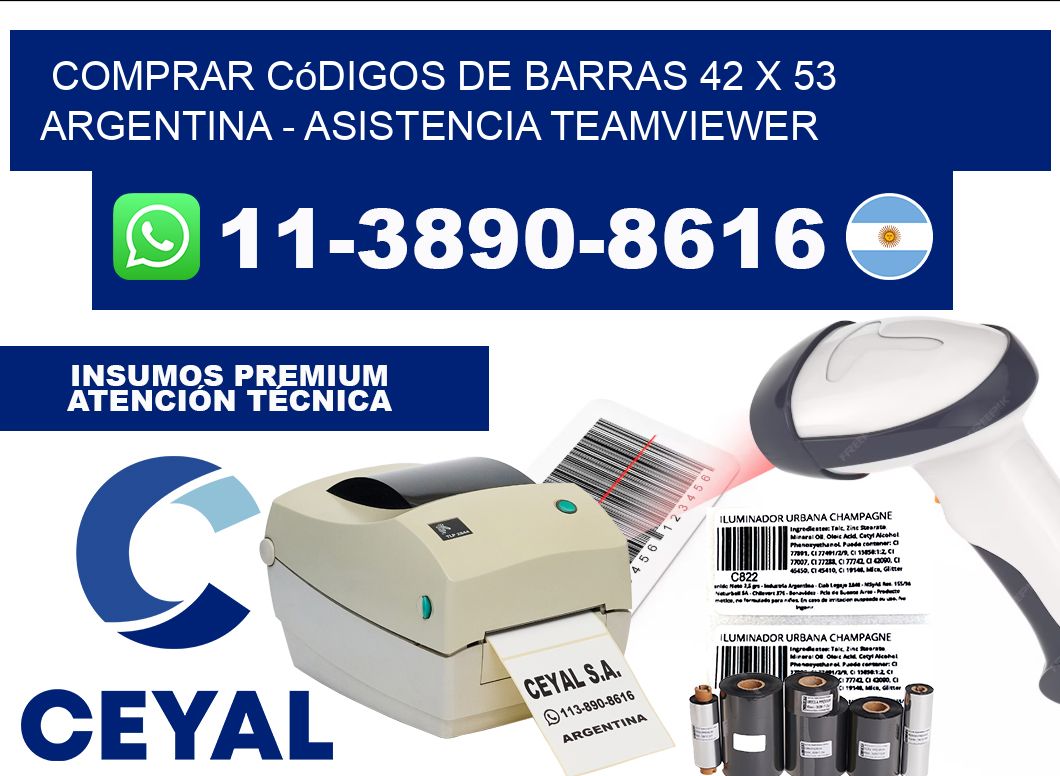 Comprar códigos de barras 42 x 53 argentina - asistencia teamviewer