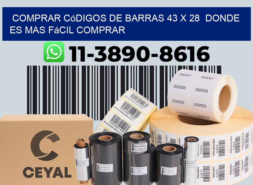 Comprar códigos de barras 43 x 28  Donde es mas fácil comprar