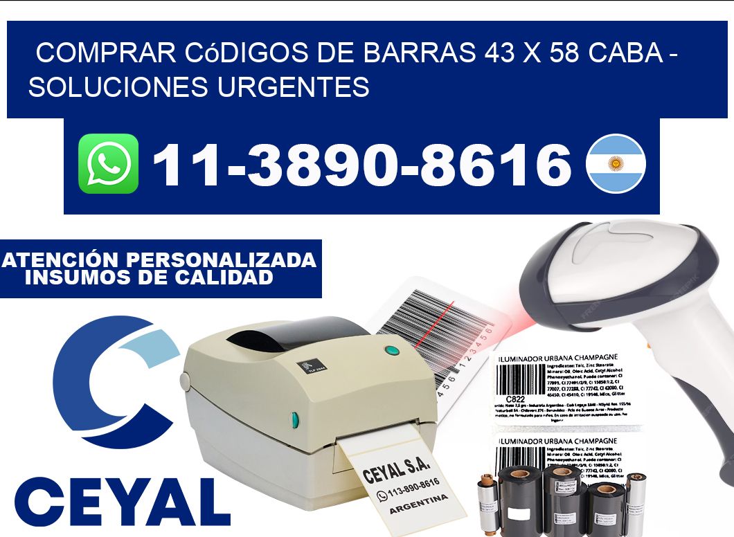 Comprar códigos de barras 43 x 58 CABA - soluciones urgentes