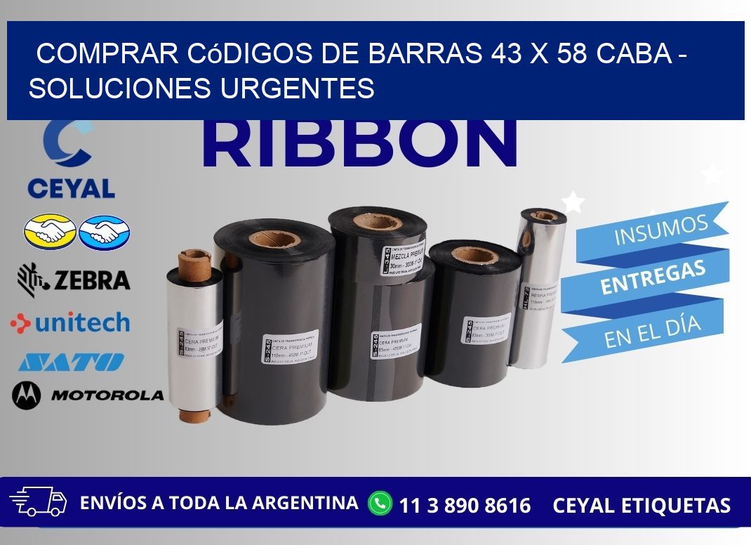 Comprar códigos de barras 43 x 58 CABA - soluciones urgentes
