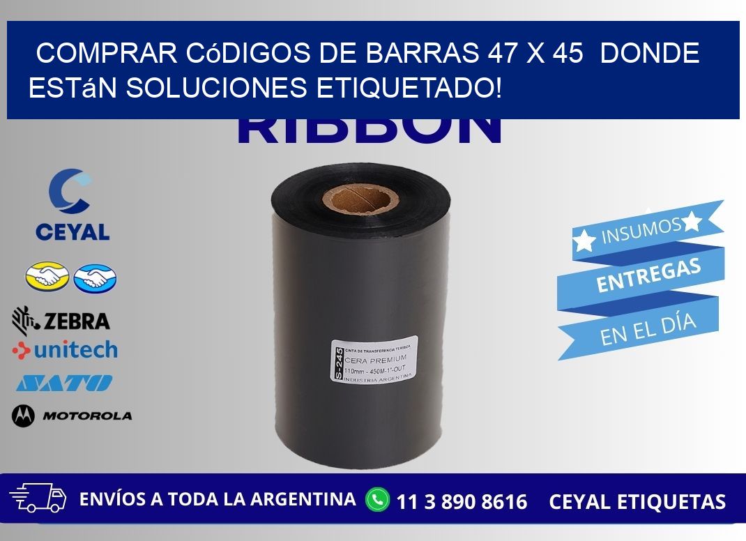 Comprar códigos de barras 47 x 45  donde están soluciones etiquetado!
