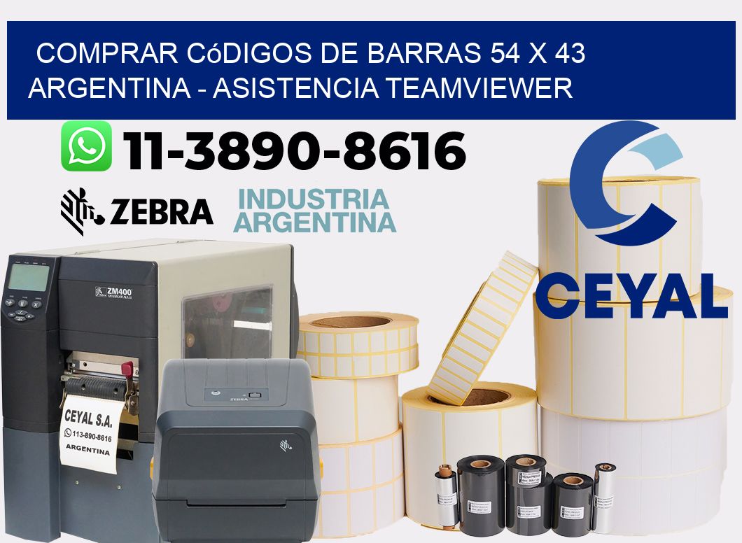 Comprar códigos de barras 54 x 43 argentina - asistencia teamviewer