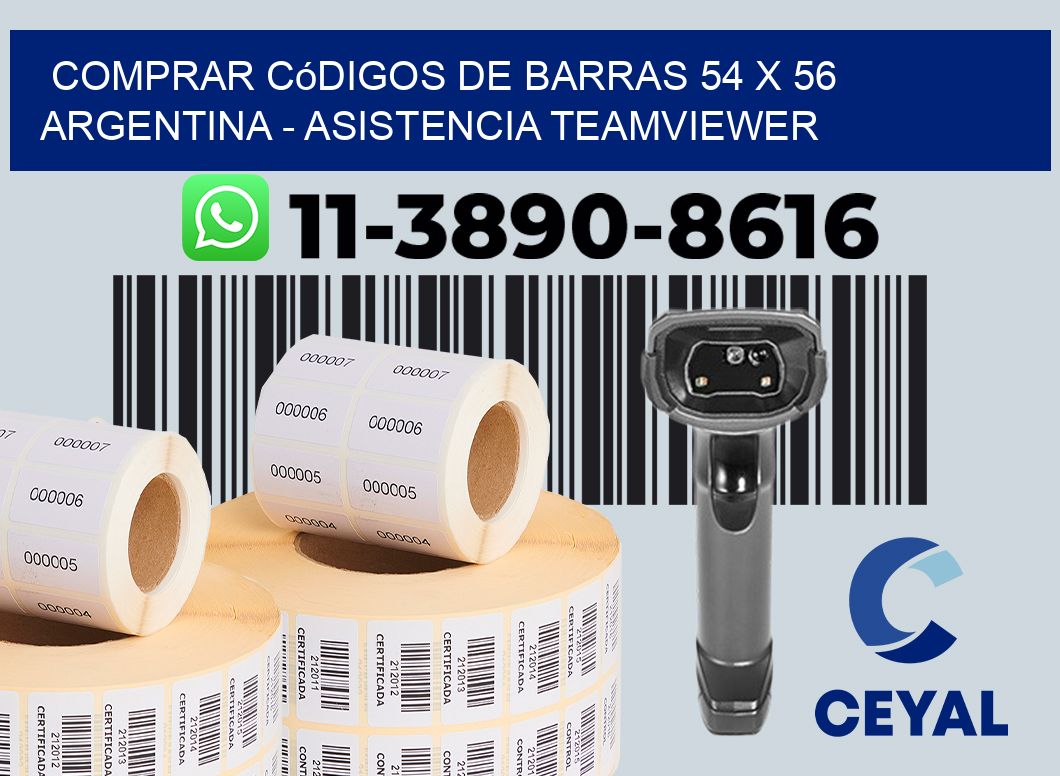 Comprar códigos de barras 54 x 56 argentina - asistencia teamviewer