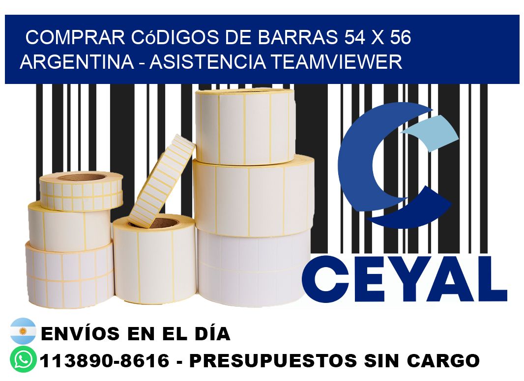 Comprar códigos de barras 54 x 56 argentina - asistencia teamviewer