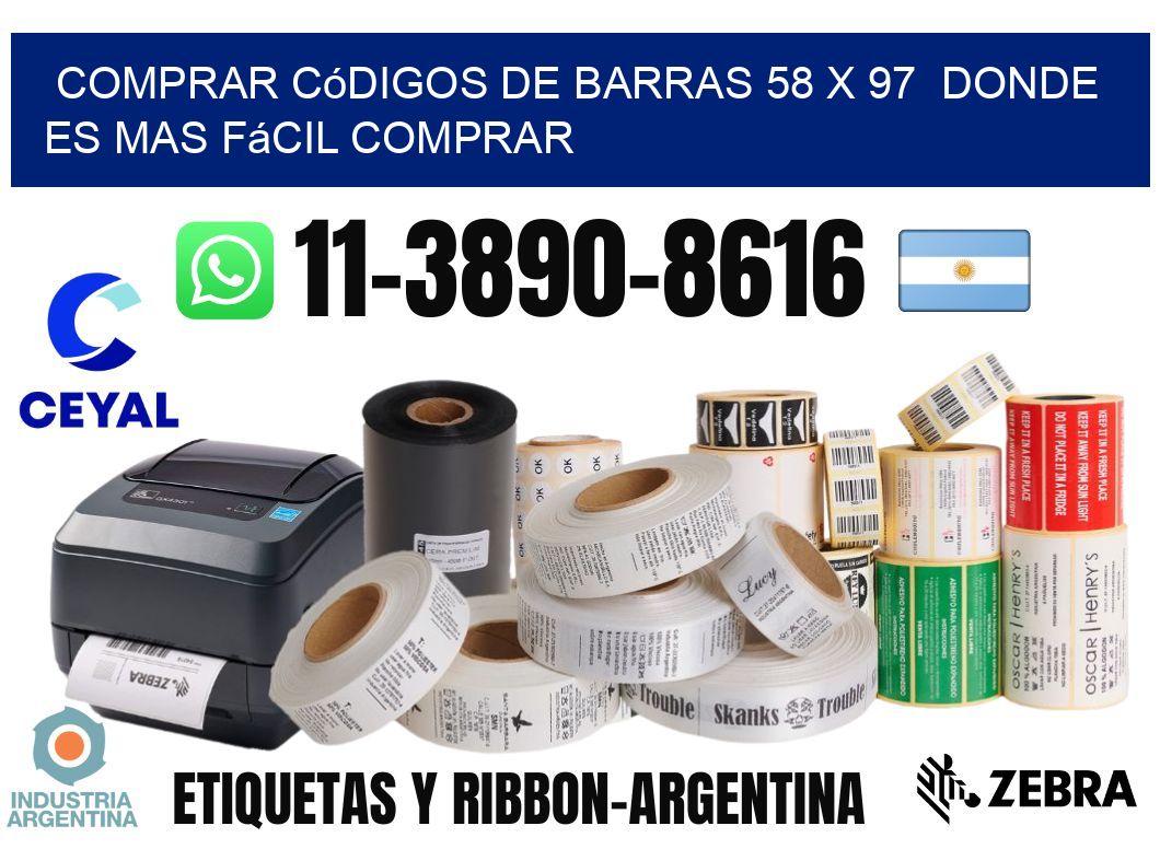 Comprar códigos de barras 58 x 97  Donde es mas fácil comprar
