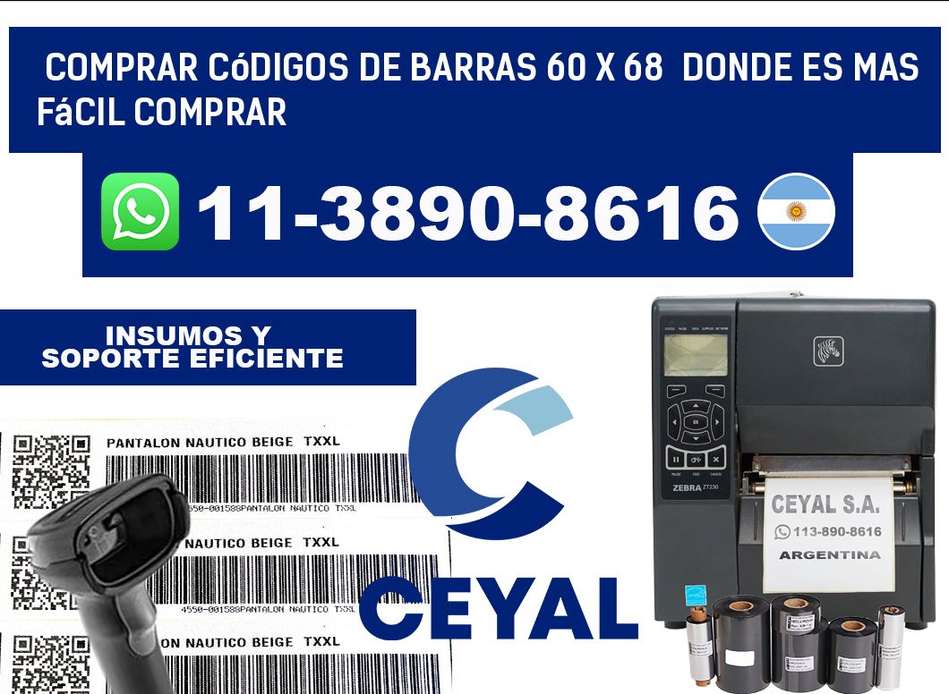 Comprar códigos de barras 60 x 68  Donde es mas fácil comprar
