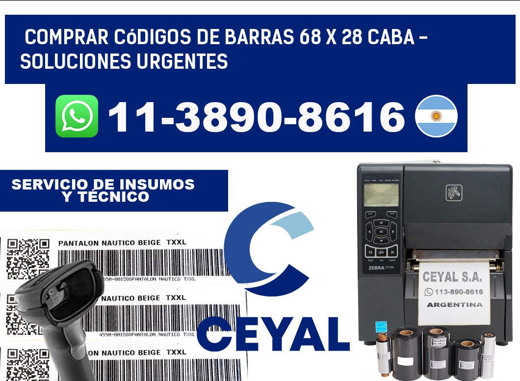 Comprar códigos de barras 68 x 28 CABA - soluciones urgentes