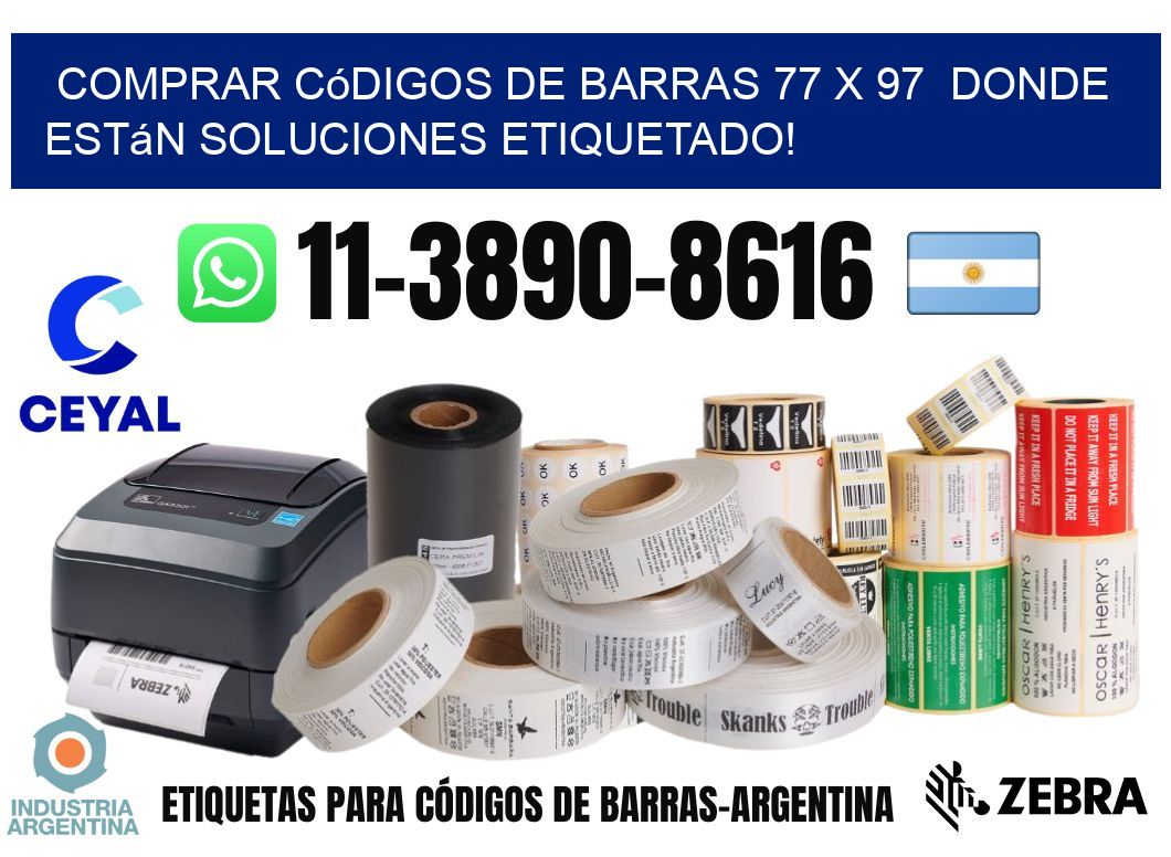 Comprar códigos de barras 77 x 97  donde están soluciones etiquetado!