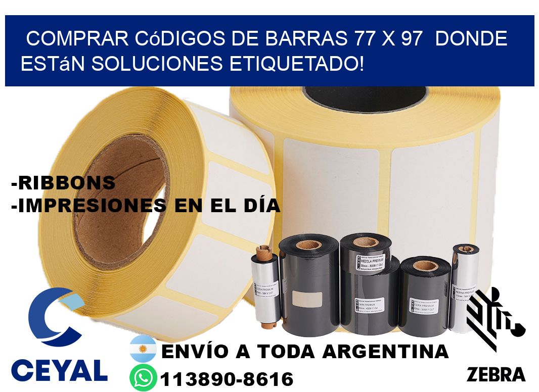 Comprar códigos de barras 77 x 97  donde están soluciones etiquetado!