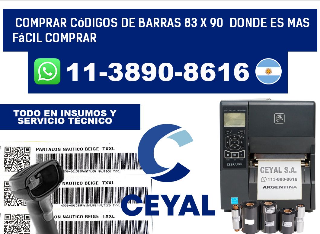 Comprar códigos de barras 83 x 90  Donde es mas fácil comprar