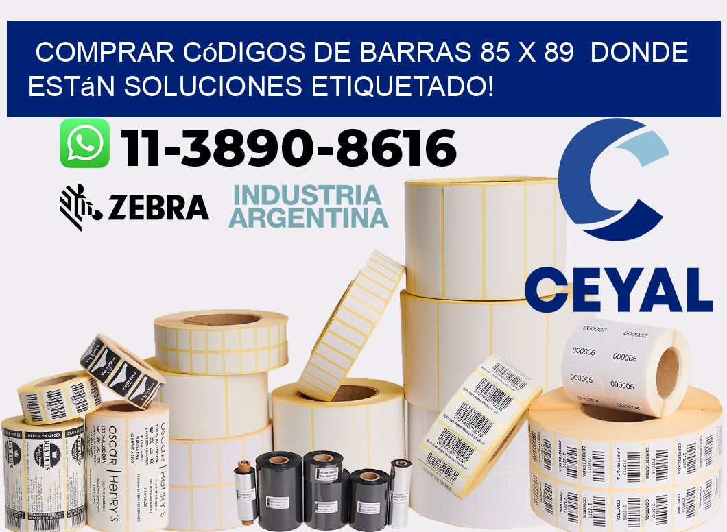 Comprar códigos de barras 85 x 89  donde están soluciones etiquetado!