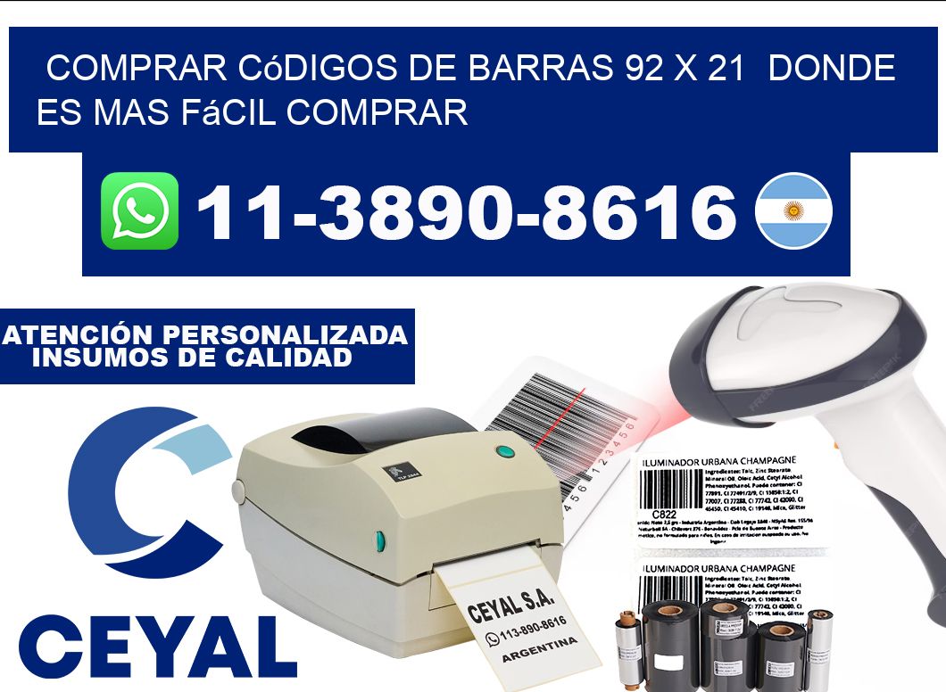 Comprar códigos de barras 92 x 21  Donde es mas fácil comprar