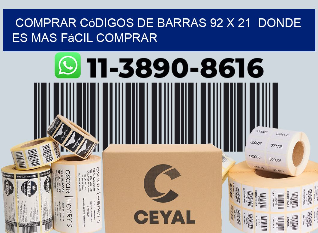 Comprar códigos de barras 92 x 21  Donde es mas fácil comprar