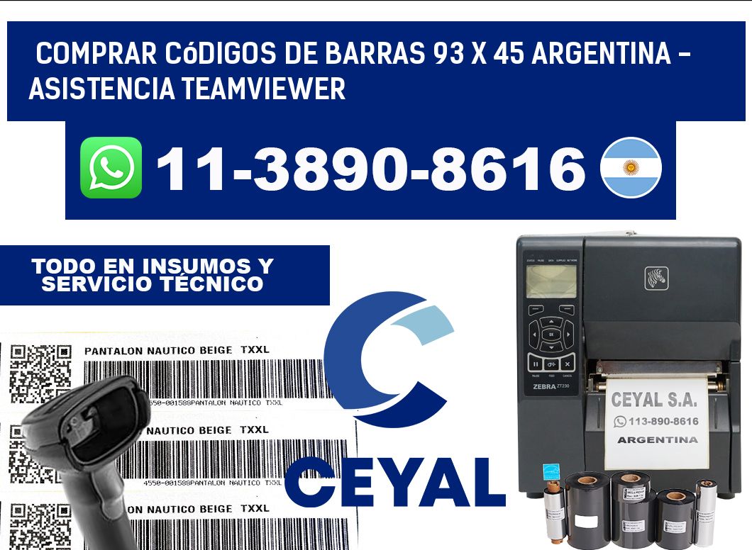 Comprar códigos de barras 93 x 45 argentina - asistencia teamviewer