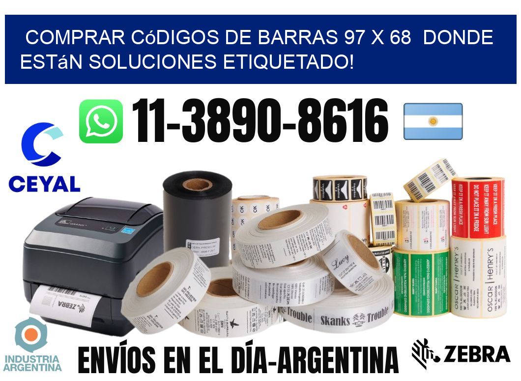 Comprar códigos de barras 97 x 68  donde están soluciones etiquetado!