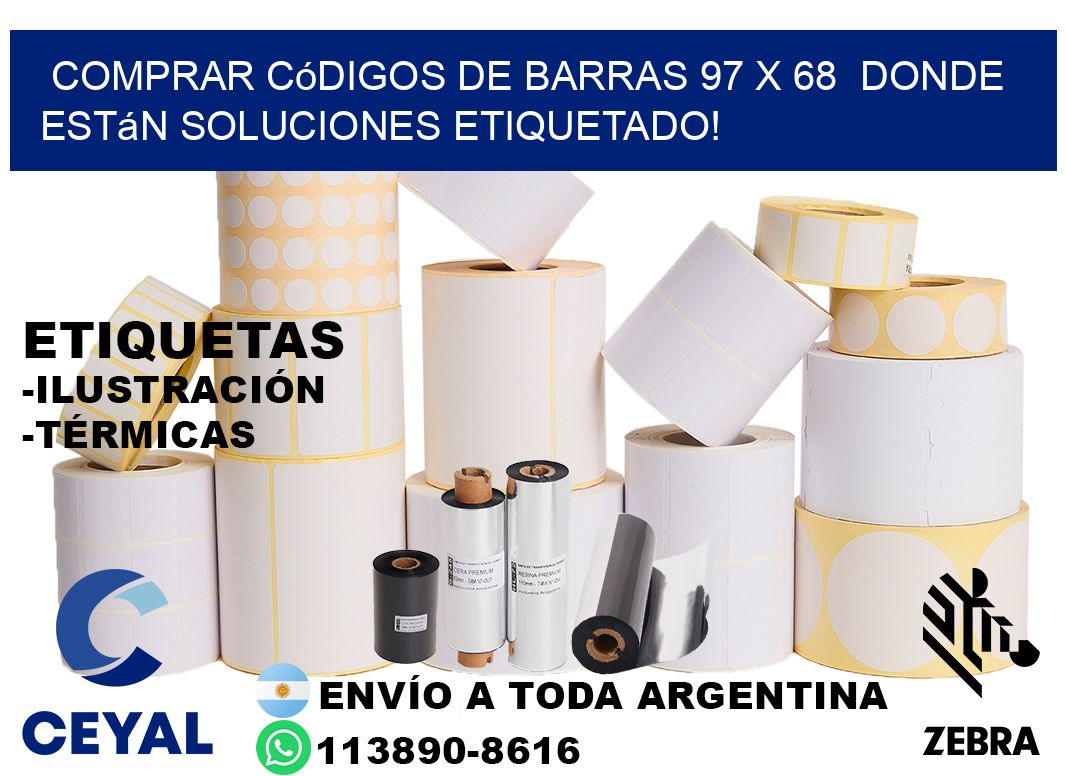 Comprar códigos de barras 97 x 68  donde están soluciones etiquetado!
