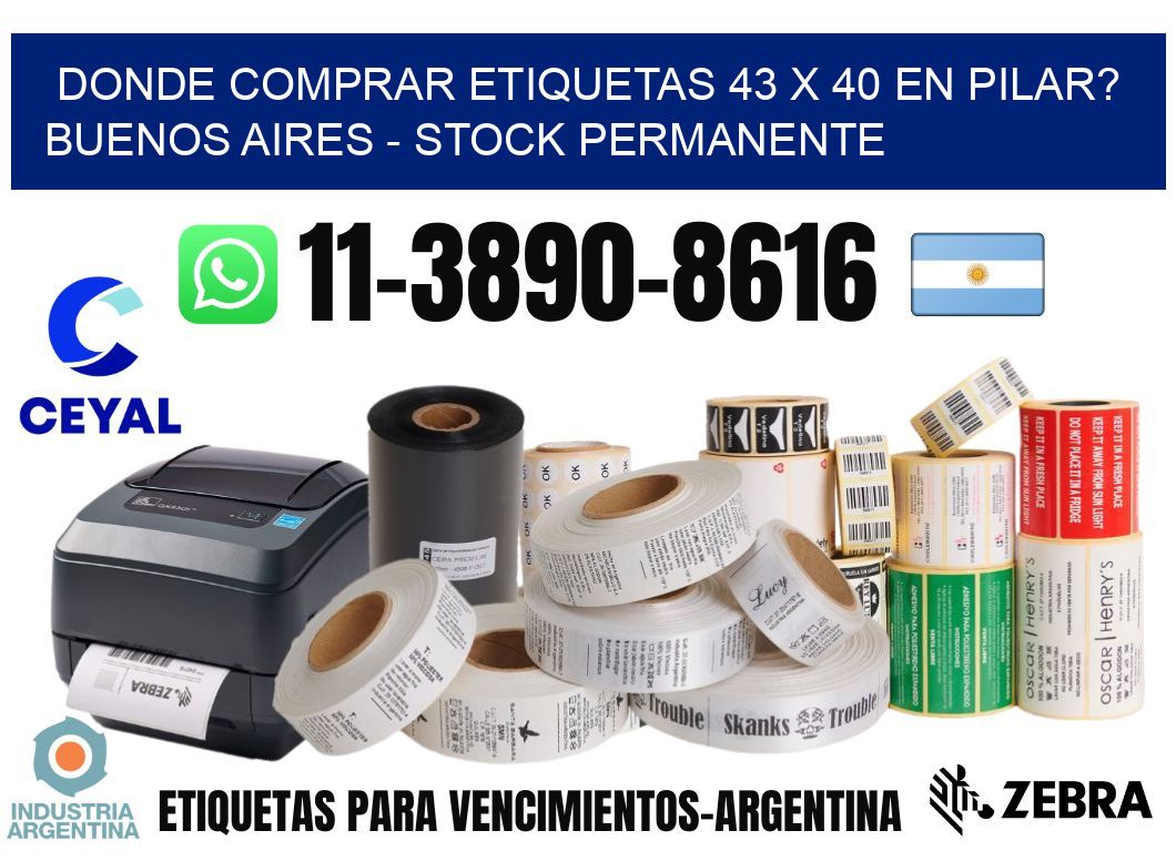 Donde Comprar etiquetas 43 x 40 en PILAR? Buenos Aires - Stock permanente